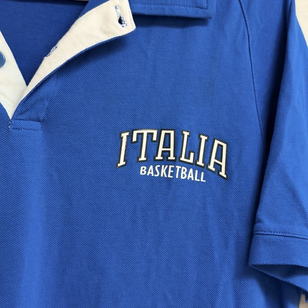 Italian National Team Basketball Men's XL Polo Champion Europe Italy Blue Sports - Picture 4 of 10